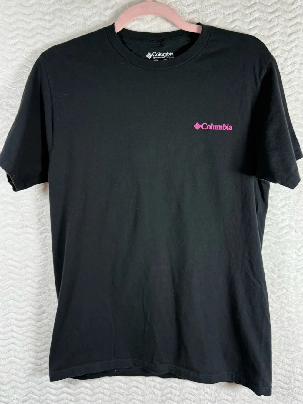 Columbia Black Short-Sleeve Tee with Pink Logo